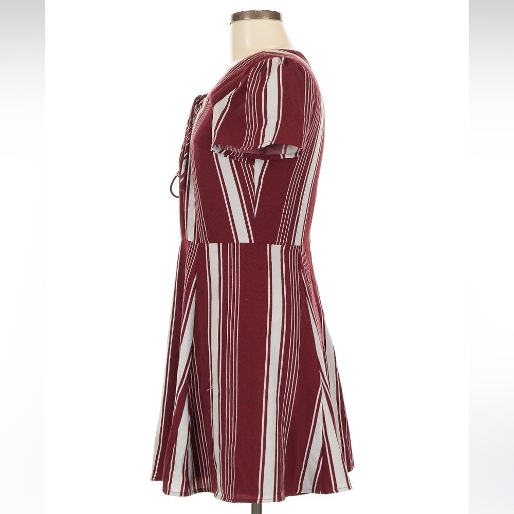 Lovers + Friends Compass Stripe Lace-Up Fit & Flare Dress Size Medium - Picture 6 of 8